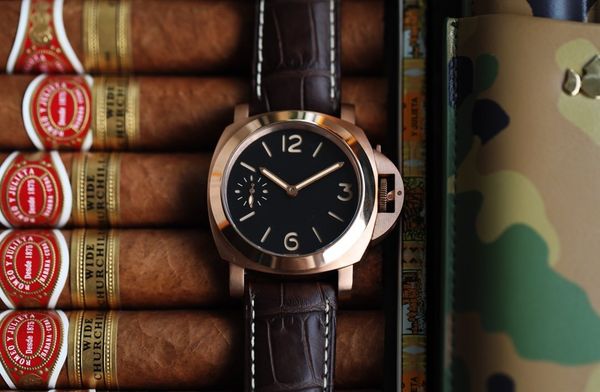 watch leather fashion arc coated glassmen's cowhide watchband pin buckle automatic machinery, Slivery;brown